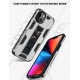 Military Grade Armor Protection Stand Magnetic Feature Case for Apple iPhone 13 (6.1) (Silver)