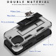 Military Grade Armor Protection Stand Magnetic Feature Case for Apple iPhone 13 (6.1) (Silver)