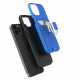Square Ring Stand Holder with Card Slot Hybrid Case for Apple iPhone 13 (6.1) (Navy Blue)