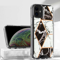 Marble Design Bumper Edge Protection Slim Case for Apple iPhone 13 (6.1) (Black)