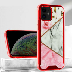 Marble Design Bumper Edge Protection Slim Case for Apple iPhone 13 (6.1) (Red)