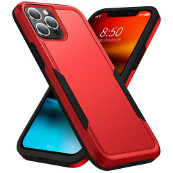 Heavy Duty Strong Armor Hybrid Trailblazer Case Cover for Apple iPhone 13 Pro (6.1) (Red)