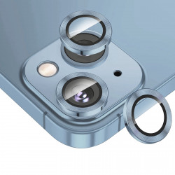 Premium Guard Titanium Alloy HD Tempered Glass Camera Lens Protector for Apple iPhone 13 [6.1] / 13 Mini [5.4]-(Blue)