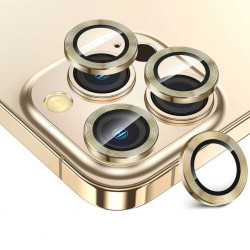 Premium Guard Titanium Alloy HD Tempered Glass Camera Lens Protector for Apple iPhone 14 Pro, iPhone 14 Pro Max (Gold)