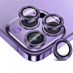 Premium Guard Titanium Alloy HD Tempered Glass Camera Lens Protector for Apple iPhone 14 Pro, iPhone 14 Pro Max (Purple)