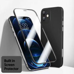 Ultra Slim Tempered Glass Full Body Screen Protector Protection Phone Cover Case for Apple iPhone 13 [6.1] (Black)