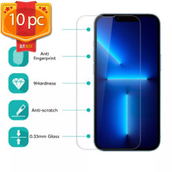 10pc Transparent Tempered Glass Screen Protector for Apple iPhone 14 Pro Max [6.7] - (Clear)