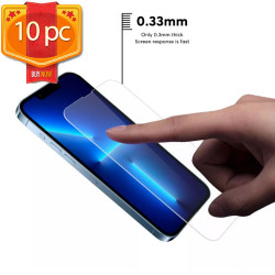 10pc Transparent Tempered Glass Screen Protector for iPhone 14 Pro [6.1] - (Clear)