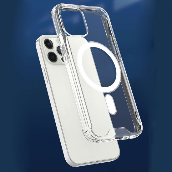 Pro MagSafe Magnetic Transparent Clear Edge Bumper Armor Case for Apple iPhone 13 [6.1] (Clear)