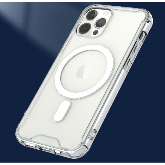 Pro MagSafe Magnetic Transparent Clear Edge Bumper Armor Case for Apple iPhone 13 [6.1] (Clear)