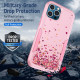 Design Fashion Heavy Duty Strong Armor Hybrid Picture Printed Case Cover for Apple iPhone 13 Pro (Pink Heart)