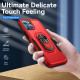 Heavy Duty Strong Armor Ring Stand Grip Hybrid Trailblazer Case Cover for Apple iPhone 13 [6.1] (Red)