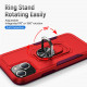 Heavy Duty Strong Armor Ring Stand Grip Hybrid Trailblazer Case Cover for Apple iPhone 13 [6.1] (Red)