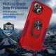 Heavy Duty Strong Armor Ring Stand Grip Hybrid Trailblazer Case Cover for Apple iPhone 13 [6.1] (Red)