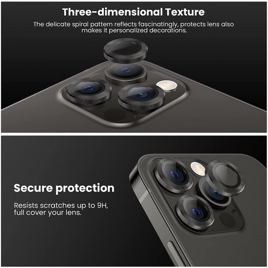 Premium Guard Titanium Alloy HD Tempered Glass Camera Lens Protector for Apple iPhone 13 Pro, iPhone 13 Pro Max (Light Blue)