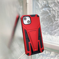 Military Grade Armor Protection Shockproof Hard Kickstand Case for Apple iPhone 13 [6.1] (Red)