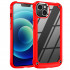 Strong Clear Armor Plate Slim Edge Bumper Protective Case for Apple iPhone 14 [6.1] (Red)
