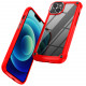 Strong Clear Armor Plate Slim Edge Bumper Protective Case for Apple iPhone 14 [6.1] (Red)