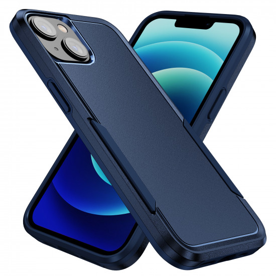 Shockproof Heavy Duty Armor Hybrid Trailblazer Case for iPhone 15 Plus (Navy Blue)