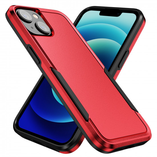 Shockproof Heavy Duty Armor Hybrid Trailblazer Case for iPhone 15 Plus (Red)