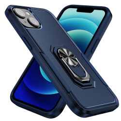 Heavy Duty Strong Armor Ring Stand Grip Hybrid Trailblazer Case Cover for Apple iPhone 14 Plus [6.7] (Navy Blue)