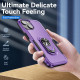 Heavy Duty Strong Armor Ring Stand Grip Hybrid Trailblazer Case Cover for Apple iPhone 14 Plus [6.7] (Purple)