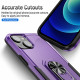 Heavy Duty Strong Armor Ring Stand Grip Hybrid Trailblazer Case Cover for Apple iPhone 14 Plus [6.7] (Purple)