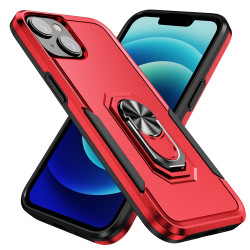 Heavy Duty Strong Armor Ring Stand Grip Hybrid Trailblazer Case Cover for Apple iPhone 14 Plus [6.7] (Red)