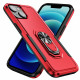 Heavy Duty Strong Armor Ring Stand Grip Hybrid Trailblazer Case Cover for Apple iPhone 14 Plus [6.7] (Red)