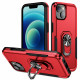 Heavy Duty Strong Armor Ring Stand Grip Hybrid Trailblazer Case Cover for Apple iPhone 14 [6.1] (Red)