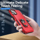 Heavy Duty Strong Armor Ring Stand Grip Hybrid Trailblazer Case Cover for Apple iPhone 14 [6.1] (Red)