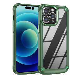 Strong Clear Armor Plate Slim Edge Bumper Protective Case for Apple iPhone 14 Pro [6.1] (Green)