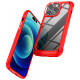 Strong Clear Armor Plate Slim Edge Bumper Protective Case for Apple iPhone 14 Pro Max [6.7] (Red)