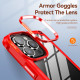 Strong Clear Armor Plate Slim Edge Bumper Protective Case for Apple iPhone 14 Pro Max [6.7] (Red)
