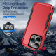 Heavy Duty Strong Armor Hybrid Trailblazer Case Cover for Apple iPhone 14 Pro [6.1] (Red)