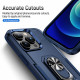 Heavy Duty Strong Armor Ring Stand Grip Hybrid Trailblazer Case Cover for Apple iPhone 14 Pro Max [6.7] (Navy Blue)