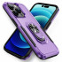 Heavy Duty Strong Armor Ring Stand Grip Hybrid Trailblazer Case Cover for Apple iPhone 14 Pro [6.1] (Purple)