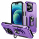 Heavy Duty Strong Armor Ring Stand Grip Hybrid Trailblazer Case Cover for Apple iPhone 14 Pro [6.1] (Purple)