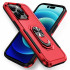 Heavy Duty Strong Armor Ring Stand Grip Hybrid Trailblazer Case Cover for Apple iPhone 14 Pro [6.1] (Red)