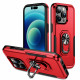 Heavy Duty Strong Armor Ring Stand Grip Hybrid Trailblazer Case Cover for Apple iPhone 14 Pro Max [6.7] (Red)