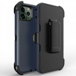 Heavy Duty Armor Robot Case + Clip for Apple iPhone 15 (Blue/Blue)