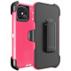 Premium Armor Heavy Duty Case with Clip for Apple iPhone 13 Pro Max (6.7) (Hot Pink White)