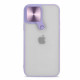 Selfie Camera Lens Protection Case with Stand and Built-In Mirror for Apple iPhone 13 ProMax 6.7 (Purple)