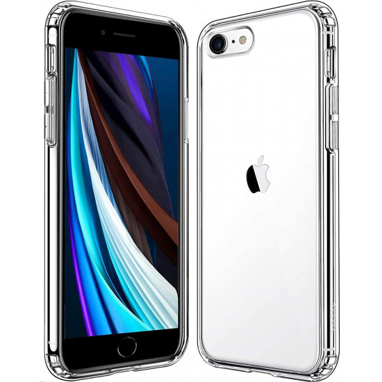 Clear Armor Hybrid Transparent Case for Apple iPhone SE 2022 / 2020 (Clear)