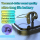 Wireless Bone Conduction Bluetooth Ear Hook Headset with Battery Display, Micro SD/TF Slot - Universal Compatibility VG09 (Black)