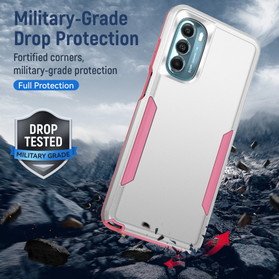 Heavy Duty Strong Armor Hybrid Trailblazer Case Cover for Motorola G Stylus 4G 2022 (Black)