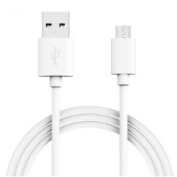 Micro V8/V9 USB Cable - Fast Charging & Data Sync - Durable Rubber Coating - Compatible with Universal Cell Phones & Devices (White)