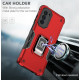 Heavy Duty Strong Shockproof Magnetic Plate Ring Stand Hybrid Grip Case Cover for Motorola Edge Plus 2022 (Red)