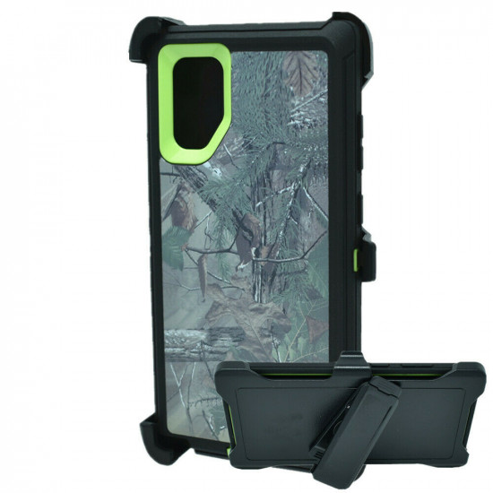 Premium Camo Heavy Duty Case with Clip for Galaxy Note 10+ (Plus) (Tree Green)