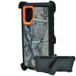 Premium Camo Heavy Duty Case with Clip for Galaxy Note 10+ (Plus) (Tree Orange)